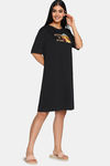 Zivame 2 Mile Fashion Knit Cotton Knee Length Nightdress - Tap Shoe — thumbnail 4